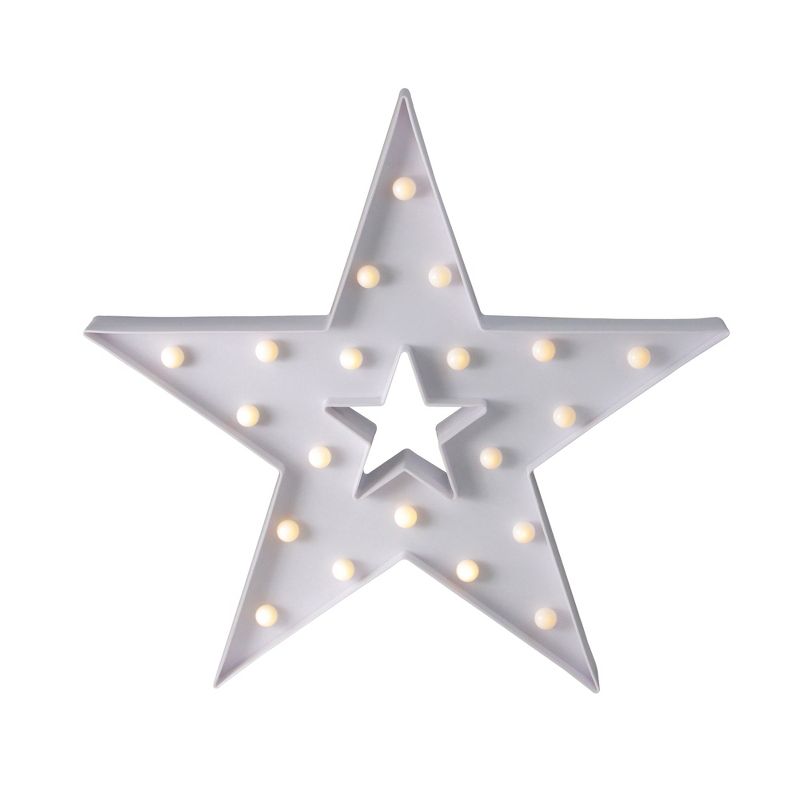 Northlight 15" Battery Operated LED Lighted Christmas Star Marquee Sign - Warm White, 3 of 5