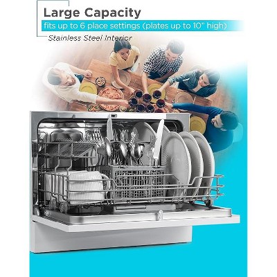 White Stainless Steel Portable Countertop Dishwasher for RV