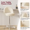 COMHOMA Vanity Chair with Back, Velvet Desk Chair Gift for Girls, Small Office Chair with Wheels, Stylish Bedroom and Living Room - 3 of 4
