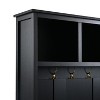 NicBex Modern Hall Tree 47 In Entryway 4-in-1 Hall Tree with 6 Hooks, 3 Open Shelves, and 2 Drawers the Top Can be Used as a Shoe Bench, Black - 4 of 4