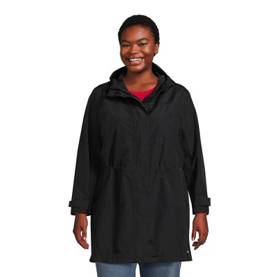Lands' End Women's Plus Size Squall Hooded Waterproof Raincoat 2x