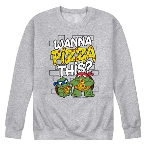 Men's - Teenage Mutant Ninja Turtles Mutant Mayhem - Wanna Pizza This Graphic Fleece Sweatshirt - 1 of 4