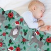 DSANE Pitbull Christmas Floral Christmas Throw Blanket Soft Fleece Christmas Blanket Cozy Flannel Throw for Couch Bed - 4 of 4