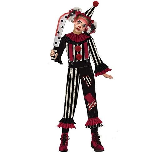 Fun World Girls' Big Top Terror Clown Costume - Size 12-14 - Red