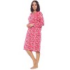 Casual Nights Women's Printed Fleece Snap-Front Lounger House Dress - 2 of 3