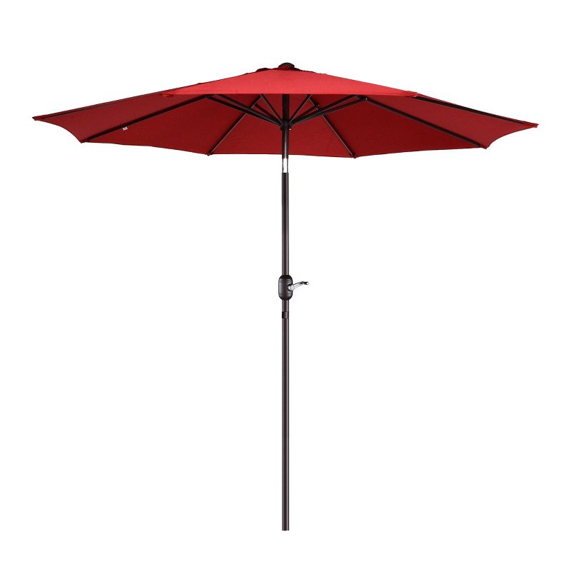 9-Foot Patio Umbrella - Easy Crank Outdoor Table Umbrella with Steel Ribs and Aluminum Pole for Deck, Porch, Backyard, or Pool by Nature Spring (Red), 1 of 8