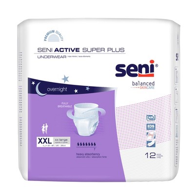 Seni Active Super Plus Disposable Underwear Pull On With Tear Away Seams  2x-large, S-2x12-ap1, 48 Ct : Target