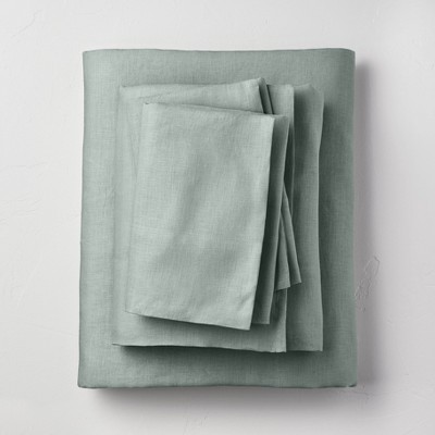 Set Of 4 Washed Linen Napkins in Sage