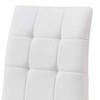 Polyurethane Escondido Side Chair (Set of 2) with Quilted Mid-Century Modern Design, C-Shaped Chrome Base, Levelers - 2 of 4