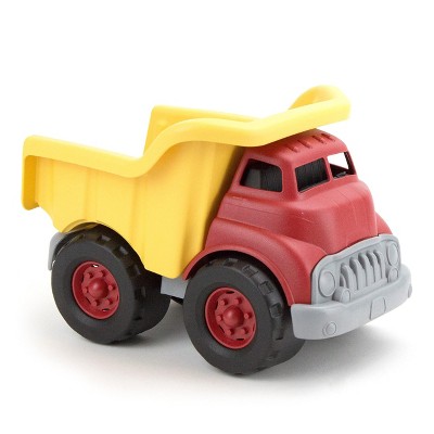 Green Toys Red/Yellow Dump Truck – BPA-Free Recycled Plastic Toy Truck with Working Dump Bed and Chunky Wheels for Toddlers Ages 1+