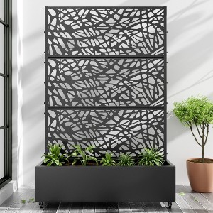 PexFix Outdoor Metal Trellis with Planter Box in Web Pattern - 1 of 4