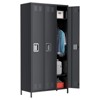 Metal Locker with 3 Doors, Ventilated Storage Locker with Lock for Garage, Gym, and Office - 3 of 4