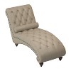 Modern Stylish Brown Color 1pc Chaise Button-Tufted Nailhead Trim w Bolster Pillow Comfortable Living Room Furniture Solid wood and Plywood Frame - 4 of 4