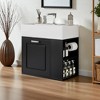 21.8" Wall Mounted Bathroom Vanity with Sink, Floating Storage Cabinet with Drawer, Adjustable Shelf and Toilet Paper Holder for Small Bathrooms - 2 of 4