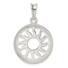 Black Bow Jewelry Sterling Silver 24mm Polished Sun Pendant - 3 of 4