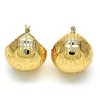RMZ GOLD NYC 18K Gold Plated Small Hoop Earrings – Greek Key Design with Polished Finish - 2 of 2
