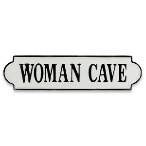 HomeRoots 8" X 32" White and Black Woman Cave Metal Wall Decor - 1 of 4