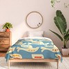 Deny Designs Twin/ Twin Extra Long Showmemars Festive Birds Blue Comforter and Pillow Sham Cream - 3 of 4