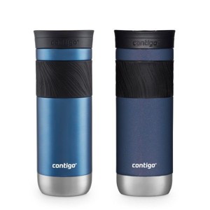 Contigo SNAPSEAL Insulated Stainless Steel Travel Mug with Grip, 20 oz, Blue Corn & Midnight Berry, 2-Pack - 1 of 4