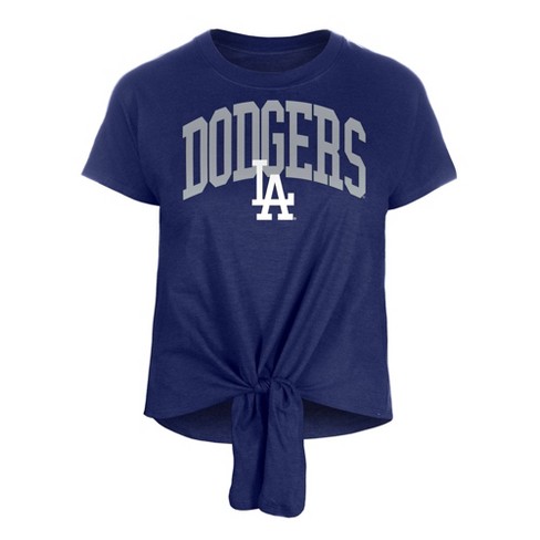 Mlb Los Angeles Dodgers Women s Front Knot T shirt L Target