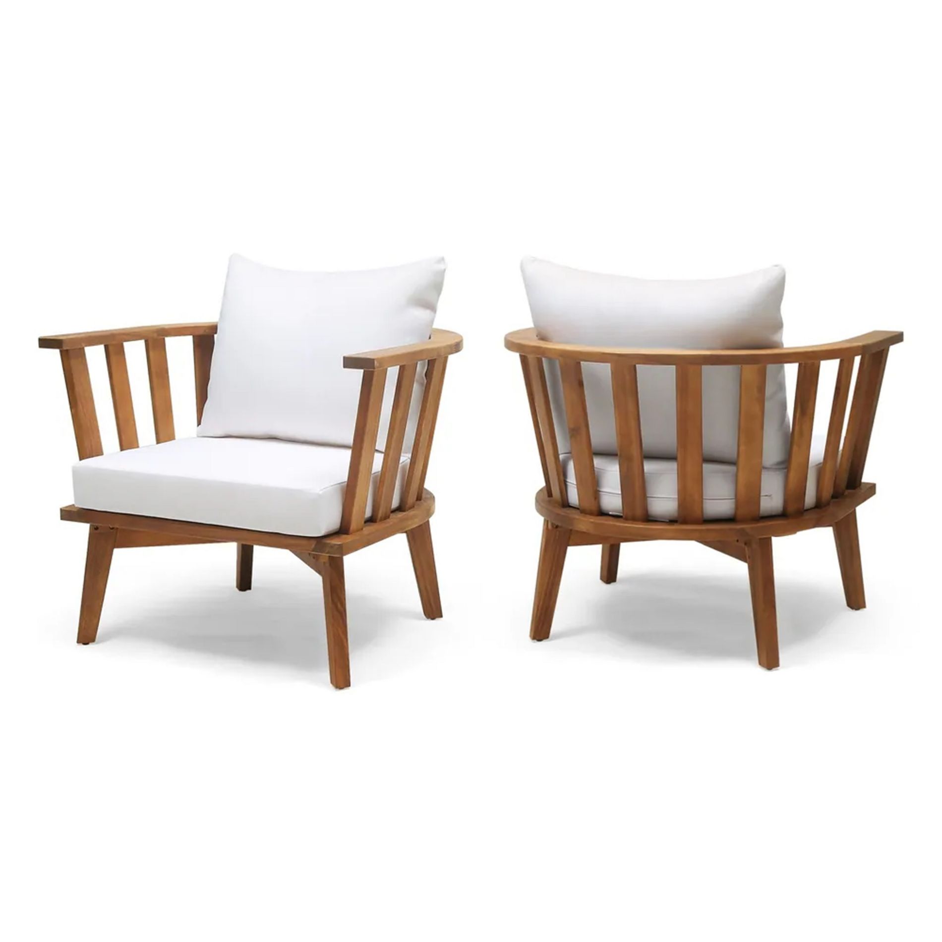 Dexmalle Set of 2 Patio Club Chair with Waterproof Thick Cushion