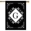 Briarwood Lane Double Sided House Flag 40x28 For Outdoor Black and White Monogram G House Flag - 2 of 4