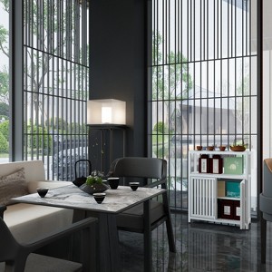 Large Capacity Bamboo Storage Cabinet Furniture for Bathroom Living Room Bathroom Bamboo Storage Cabinet with Shelves - 1 of 4