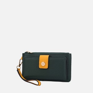 MKF Collection Olympe Vegan Leather Women’s Wristlet Wallet by Mia K - Olive Yellow - 1 of 4