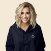 Dalix Smile Face Embroidered Fleece Cropped Hoodie Cold Fall Winter Women - 4 of 4