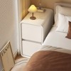 YIYIBYUS Modern Bedside Tables with 2 Drawers, Nightstand for Living Room, White - 2 of 4