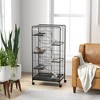 PawHut 6 Level Small Animal Cage for Dwarf Rabbits, Pet Mink, and Chinchillas w/ Removable Tray, Ramp, Water Bottle, Food Dish, Indoor, Black - 3 of 4
