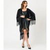 Unique Vintage Women's Fringe Scarf Coat - 2 of 4