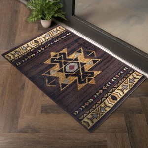 Brown Southwest Area Rug 5'3" x 7'3" ¨C Rustic Lodge-Style Carpet for Living Room, Bedroom, or Cabin D¨¦cor - Nertpow - 1 of 4