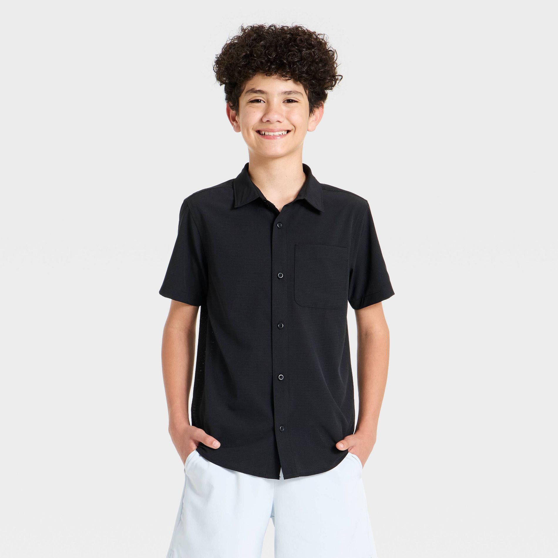 Boys' Textured Woven Shirt - All In Motion™