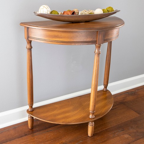 Simplify Half Round Accent Table Honey, Half Circle Side Table