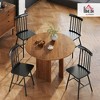 HOMCOM Windsor Dining Chairs Set, Farmhouse Wooden Kitchen Chairs with Rubber Wood Frame, Spindle Back for Dining Room, Living Room - 3 of 4