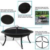 Sunnydaze Outdoor Portable Camping or Backyard Folding Round Fire Pit Bowl with Spark Screen, Log Poker, Folding Stand, and Carrying Case Cover - 29" - 4 of 4