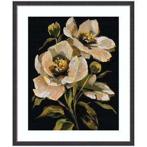 Kate and Laurel Framed Art Moody Floral 8 by Annie Quigley, 21x25, Stylish Black Narrow - 1 of 4