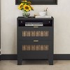 Okak Farmhouse Dresser for Bedroom with 6 Drawer, Wooden Closet Storage Cabinet Organizer Nightstand with Metal Handles for Living Room Hallway, Brown - 2 of 4