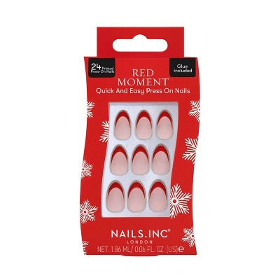 Nails Inc. Quick and Easy Press-On Nails - Red Moment - 24ct