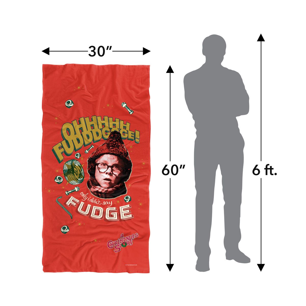 A Christmas Story Oh Fudge 30" x 60" Beach Towel - thumbnail 6