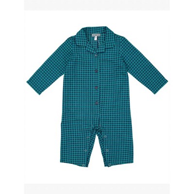 Boy's Kids' Checkered Flannel Romper - Petit Confection