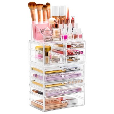 Sorbus X-large Makeup Organizer Case - 4 Piece Set (12 Drawers