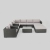 Santa Rosa 10pc Wicker Patio Sectional Sofa Set: Aluminum Frame & Tempered Glass - Christopher Knight Home - image 2 of 4