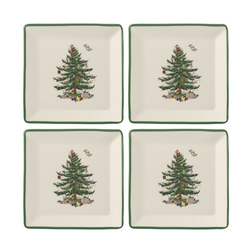 Spode Christmas Tree Square 5 Inch Tidbit Plates, Set of 4 - 5 Inch, 1 of 4