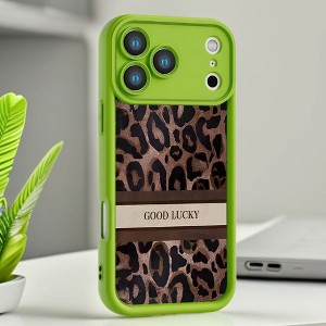 HTUTWOO iPhone 17 Series Phone Case, Charming Leopard Print Lettering case, Comprehensive Camera Protection for iPhone 17, Pro, Pro Max, Air - 1 of 4