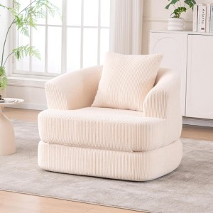 Dolonm Foldable Recliner Chair with Memory Foam - Portable Corduroy Lounger, No tools required，For Apartments/Balcony/Cafe - 1 of 4