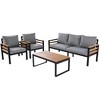 FURNIinspire Patio Accent Chairs, Outdoor Conversation Patio Set with Premium Cushions, Patio Furniture for Garden Balcony Poolside, Gray, - 3 of 4