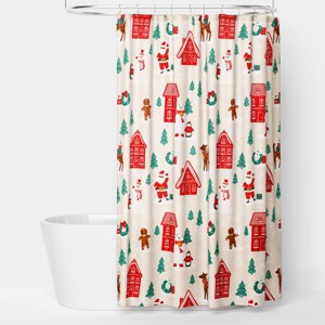 72"x72" Gingerbread Christmas Shower Curtain - Wondershop™ - 1 of 4