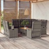 vidaXL Garden Lounge Set Grey PE Rattan 4 Piece Set Adjustable Armrests - 2 of 4